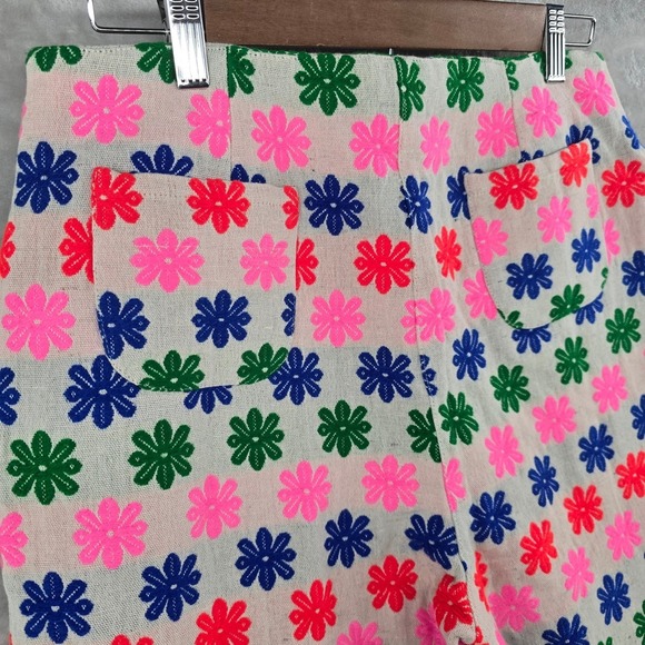 Never Fully Dressed Women 8 Multi Flower Trouser Pink Blue Embroidered Flare - Picture 9 of 12